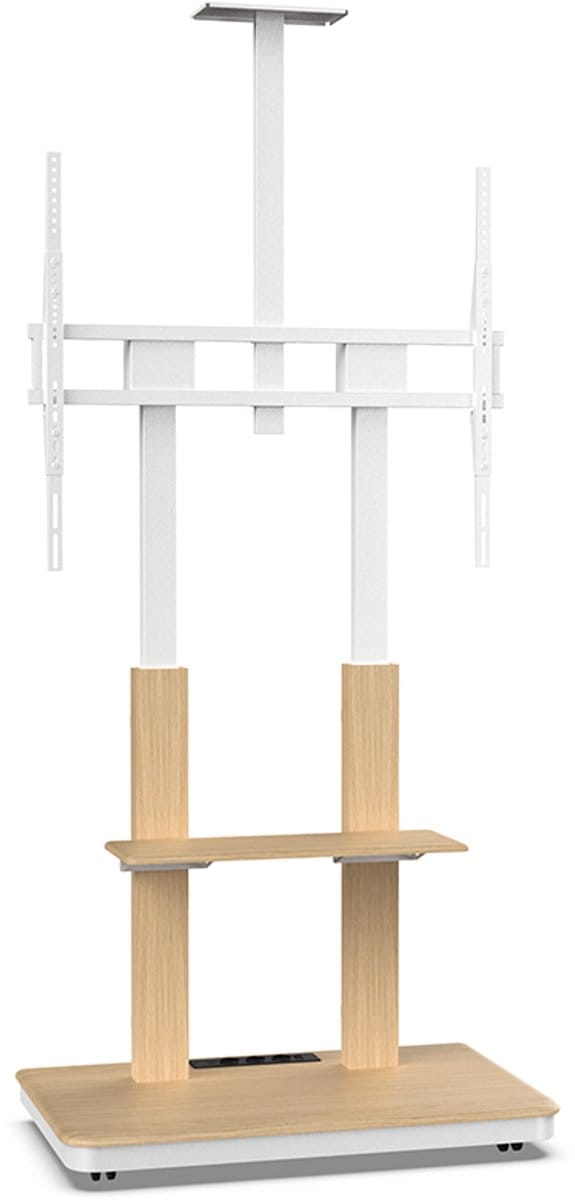 Duolite Verrijdbare TV Standaard Wit/Beuken