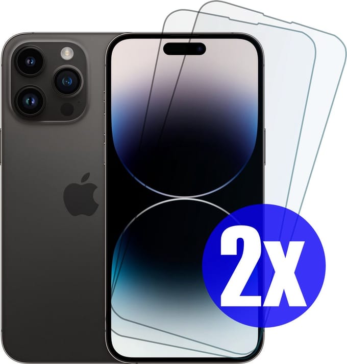 Screenprotector geschikt voor iPhone 14 Pro Max - Gehard Glas - Tempered Glass Armor Screen Cover - 2 Stuks
