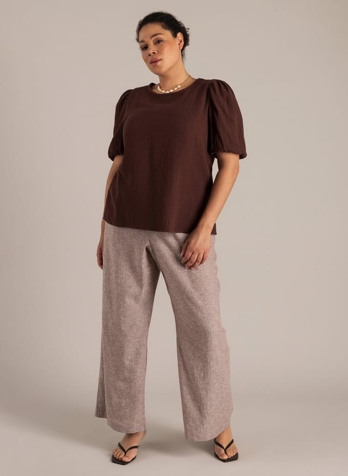 YEST CURVE Noreen Tops - Coffee Brown - maat 2(50)