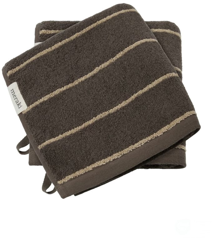Meraki Handdoek Stripe groen 50x100cm - 2 stuks