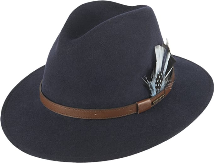 Hatland - Albertis - Vilten hoed - Marine blauw - Maat XL - Unisex