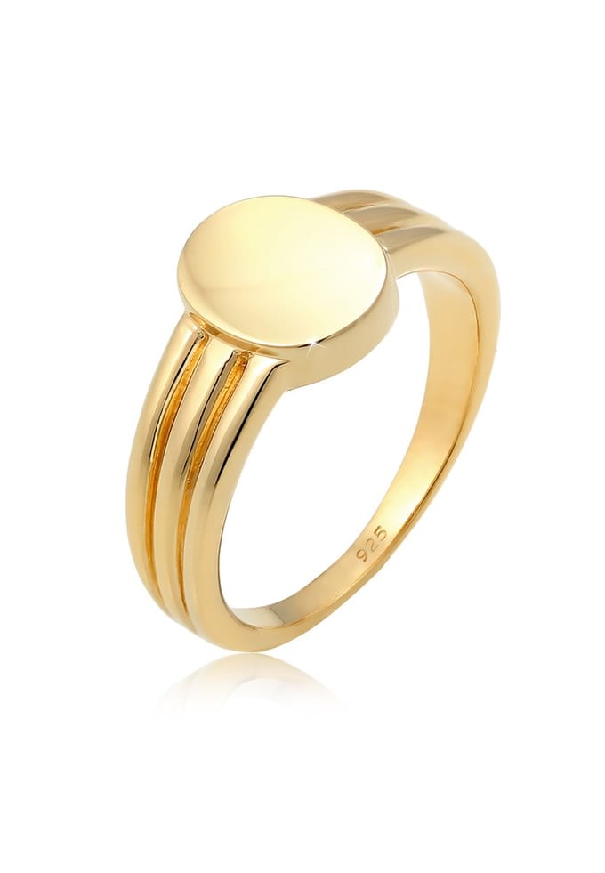 Elli - Ring - Dames zegelring Geo Look Basic Blogger Trend in 925 Sterling Zilver - Dames