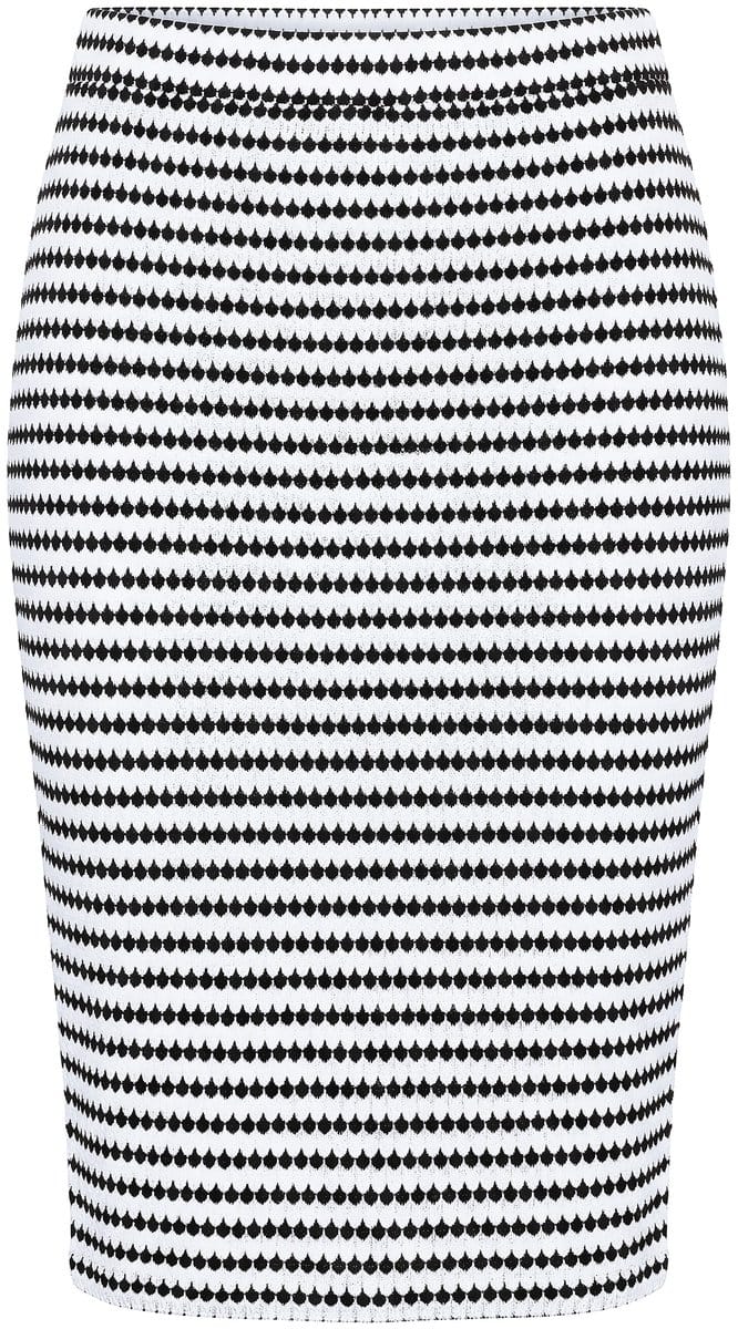 Studio Untold - Dames - Midi-rok van Jersey slim fit structuurstrepen - Off-white - Maat 58+