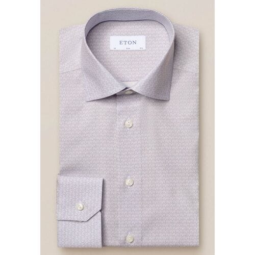 Eton Overhemd Art Deco Contrast Poplin Blauw / male