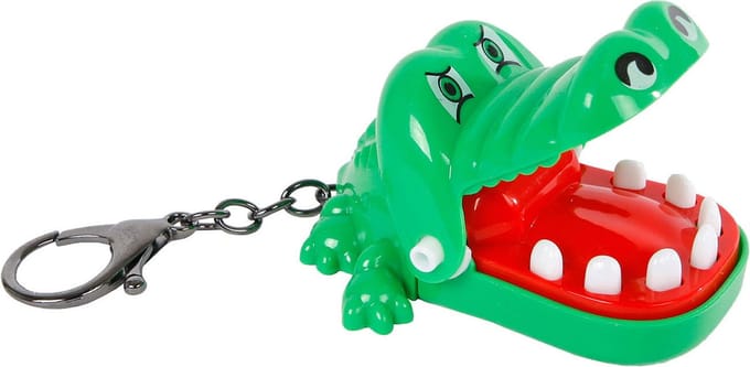 Jungle Expedition bijtende krokodil sleutelhanger 7cm
