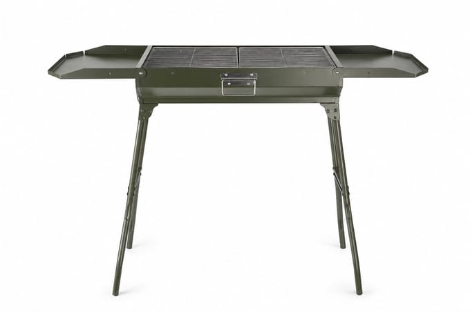 BBQ houtskool inklapbaar | Camping BBQ | Houtskool | BBQ | Koffer BBQ | Groen