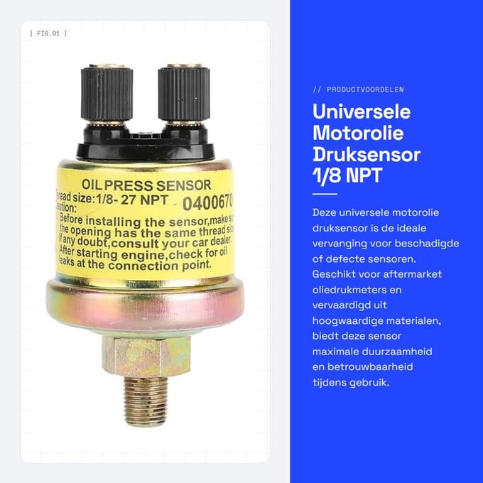 Dailygoods - Universele Motorolie Druksensor 1/8 NPT Vervanging