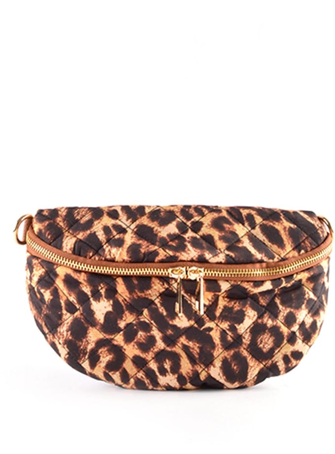 Giuliano lederen heuptas Sofie - Metallic panter - Made in Italy - Bruin