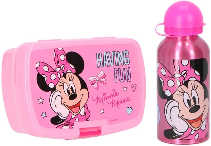 Minnie Mouse Lunchset - Lunchbox - Drinkfles - Roze - Lunchbox Kinderen