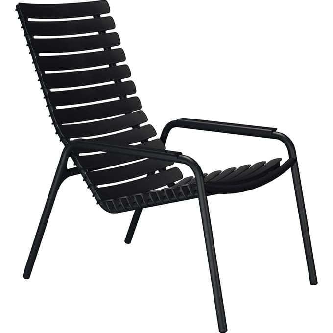 HOUE ReCLIPS Lounge Chair - zwart - met aluminium armleuningen