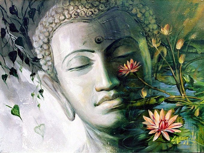 Diamond painting 40x50cm - buddha - ronde steentjes