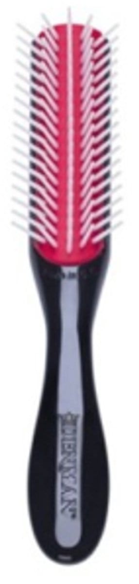 Denman D14 handtas borstel 5 Rij (Zwart-Rood-Wit)