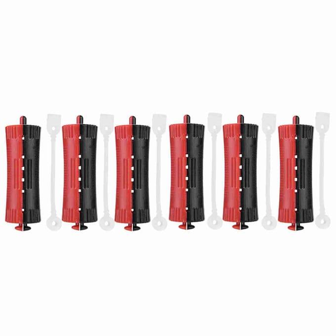 6 Pcs Bigoudis Vague Chaleur Bigoudis Clip Cheveux Outil Coiffure avec Élastique #1 black