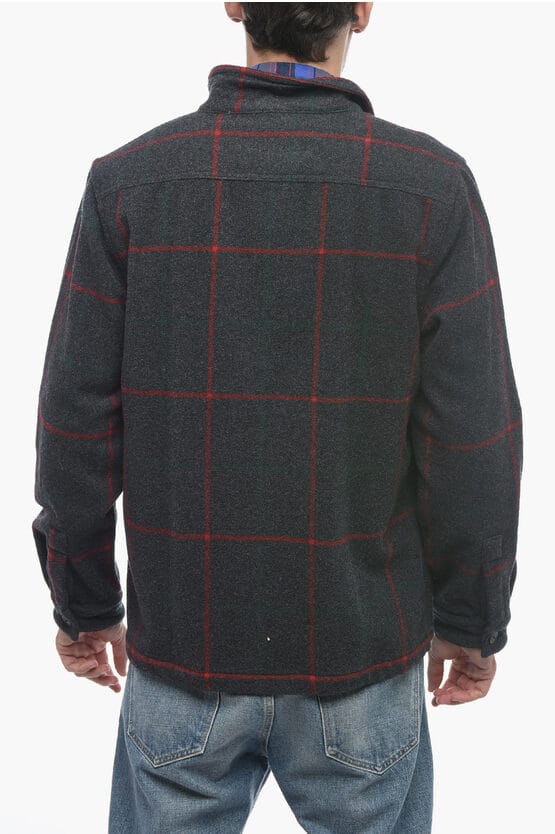 Geruit MALONE Overshirt van wolmix in grijs