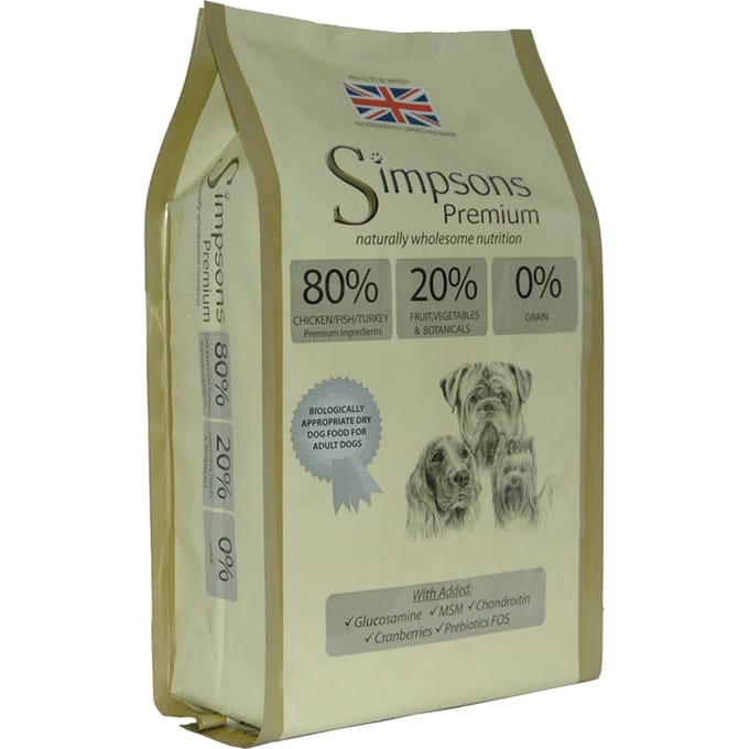 2x12kg 80/20 Gemengd Vlees & Vis Simpsons Premium Hondenvoer