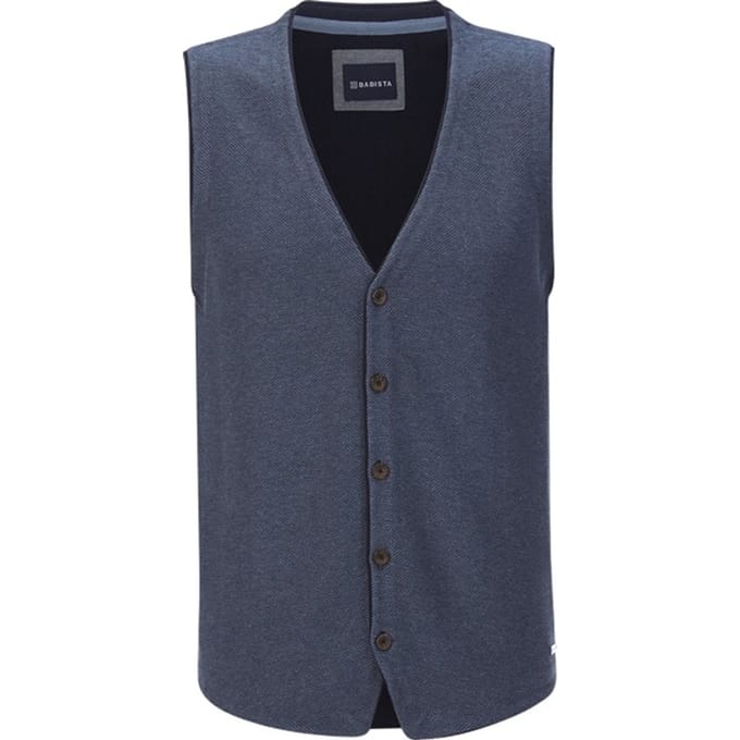 Gebreide bodywarmer MODARINI blauw