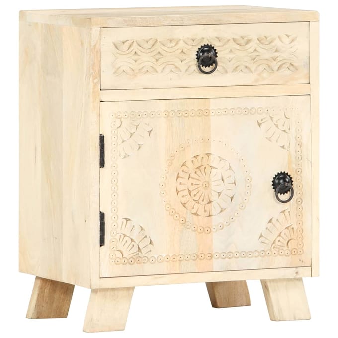 vidaXL - Nachtkastje - 40x30x50 - cm - massief - mangohout