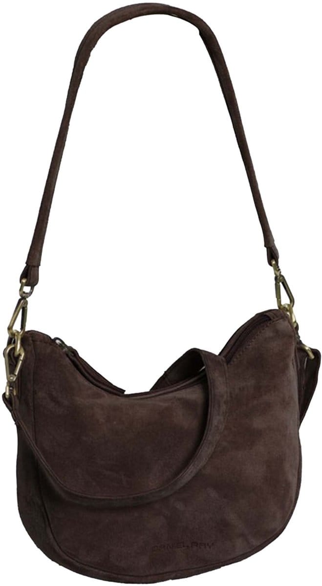 Daniel Ray Loeriesfontein Suede Leren Schoudertas - Bruin