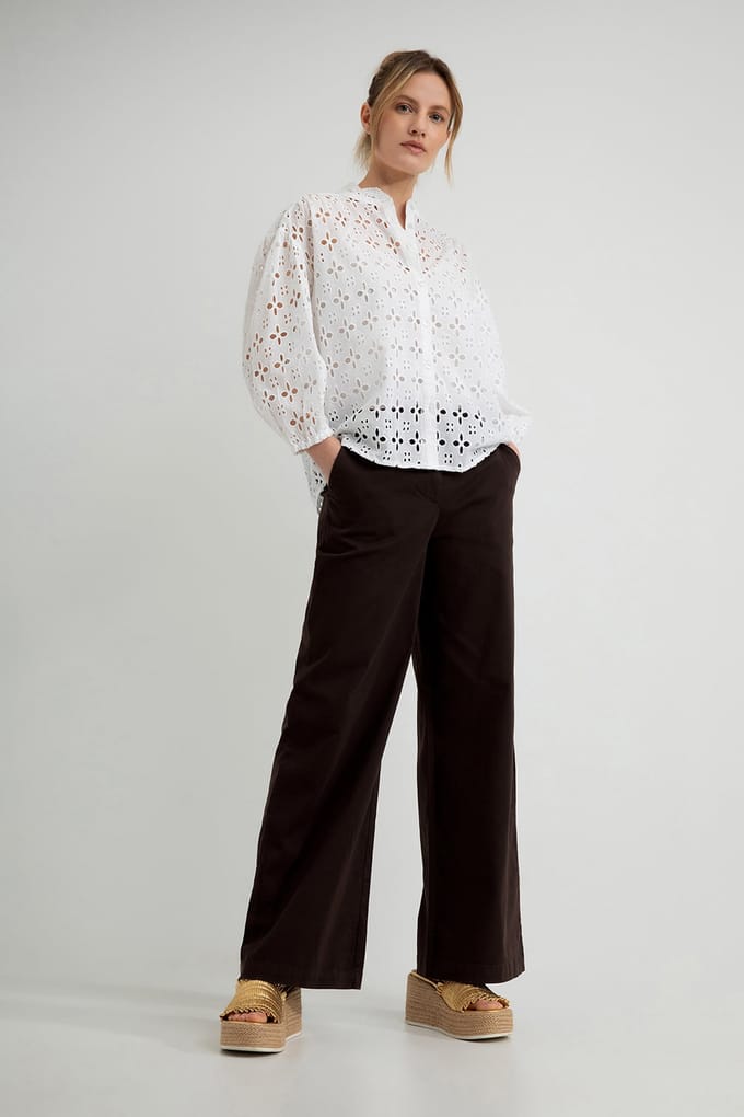 Josephine & Co Moos Pants Dark Brown Maat: 44 | Pantalons Outlet | Dames | Bruin