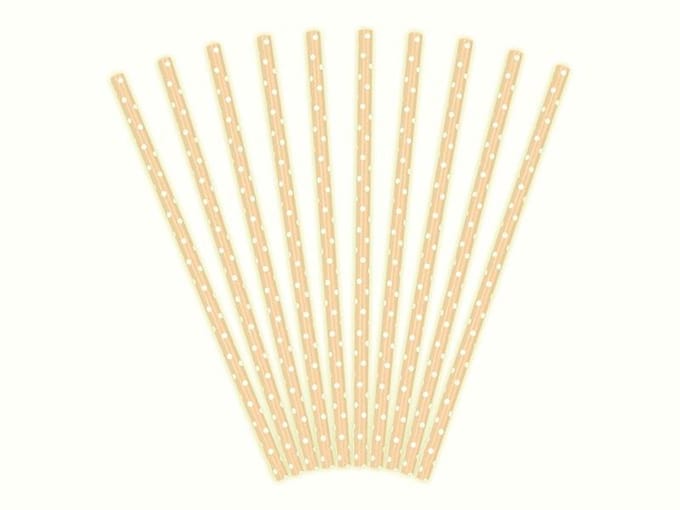 PartyDeco - Rietjes Polka Dots Roze/Wit (10 stuks)