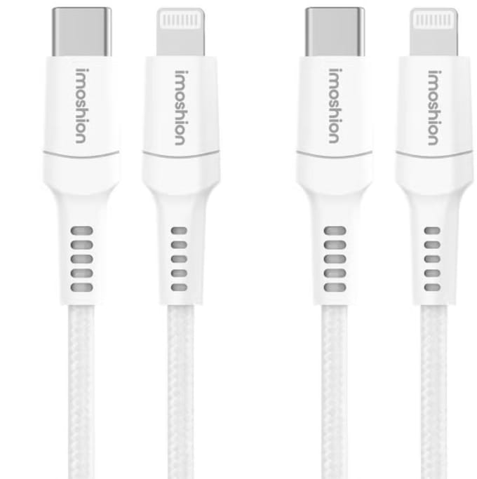 imoshion Kabel Duopack - Geschikt voor Lightning naar USB C - 1 meter - Wit
