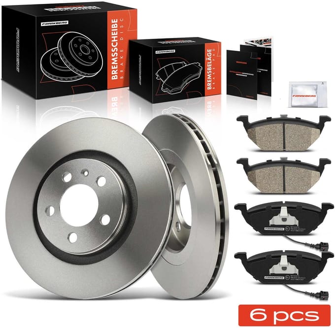 Frankberg 2x Remmen + 4x Remblokken Vooras voor VW Golf 4 Audi