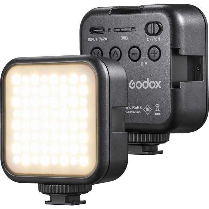 Godox LITEMONS LED6Bi Tweekleurige temperatuur-LED-videolamp Oplaadbaar mini-invullicht zwart