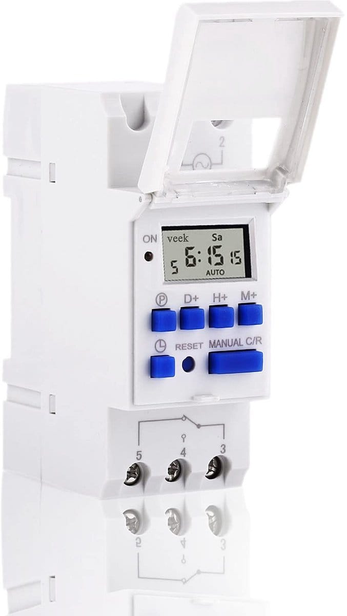 Dailygoody - Akozon Elektronische Timer - Programmeerbare Timerschakelaar - Groot LCD-Display - Wit - Dagprogramma's - Ideaal voor Thuisgebruik - ...