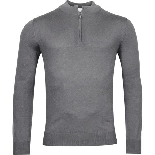 Thomas Maine Trui Merino Half Zip Single Knit Grijs / male