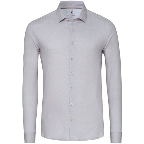 Desoto Overhemd Casual Kent Twill Pattern Mélange Beige / male