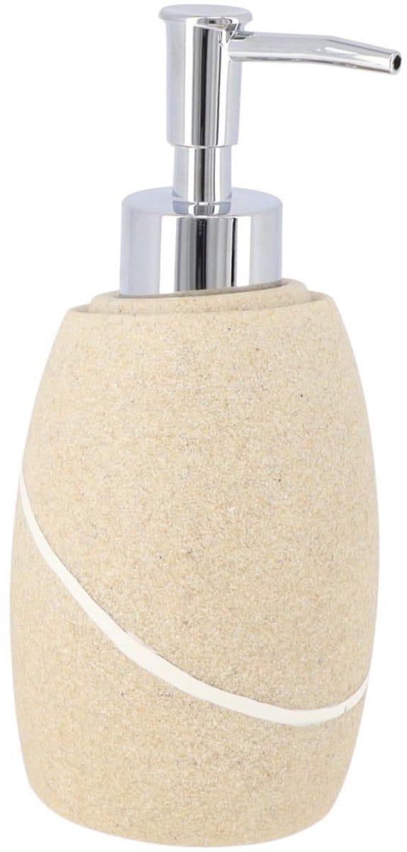 Tendance Zeeppompje/dispenser Pebble - wit - steen look - 9 x 17 cm