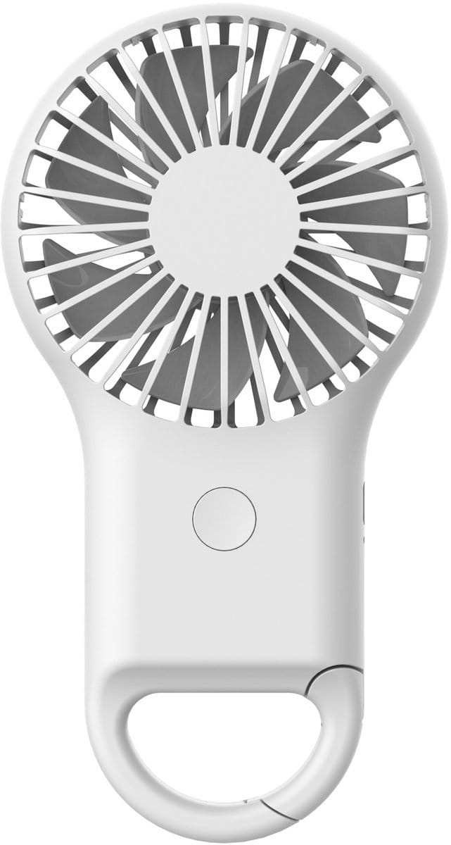 Handventilator - Mini ventilator - Verkoeling - Met karabijnhaak - Kunststof - wit