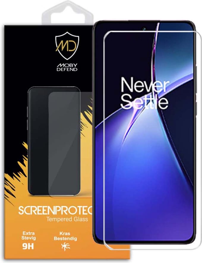 MobyDefend Screenprotector - Geschikt voor OnePlus Nord CE 4 - Case-Friendly Screensaver - Gehard Glas