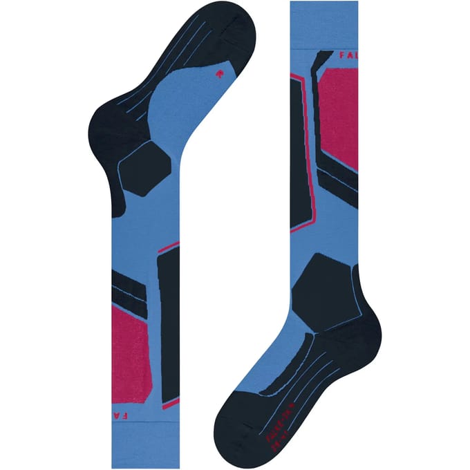 FALKE SK4 warm dun wol functioneel materiaal skisokken dames blauw - maat 39-40