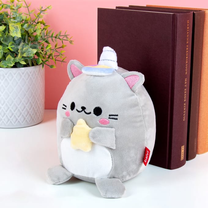 Kawaii Kat Boekensteun - Grijs/ster van Balvi