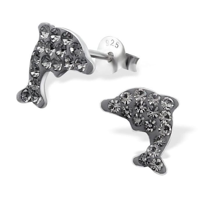 Princess Oorbellen Dolfijn - 925 Zilver E-Coating - Dier - 10x9mm