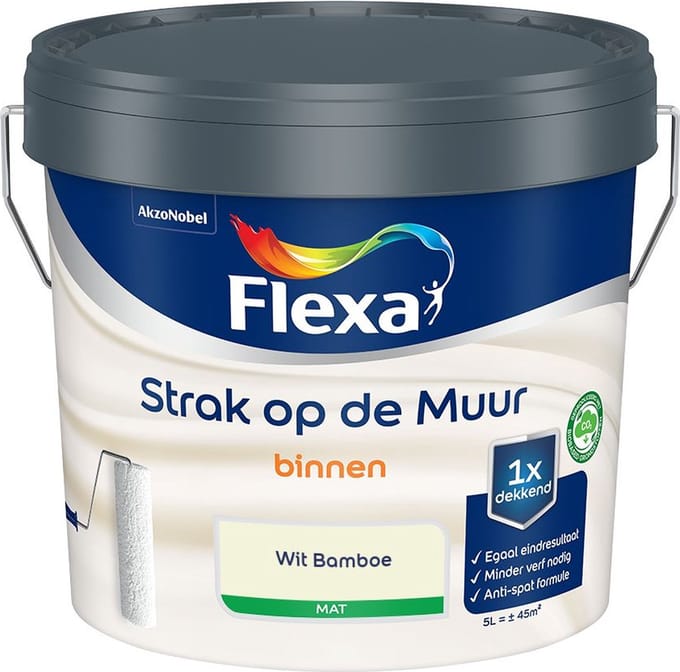 Flexa - Strak Op De Muur Binnen Mat - Wit Bamboe - Mengverf - 5 L