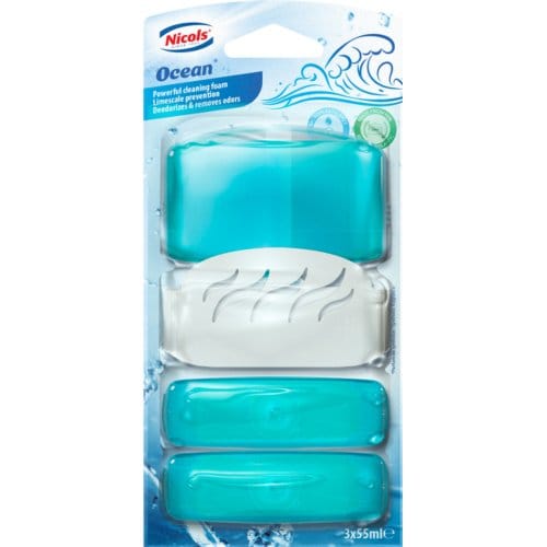 Toiletblok air plus ocean 55ml met houder 3 stuks