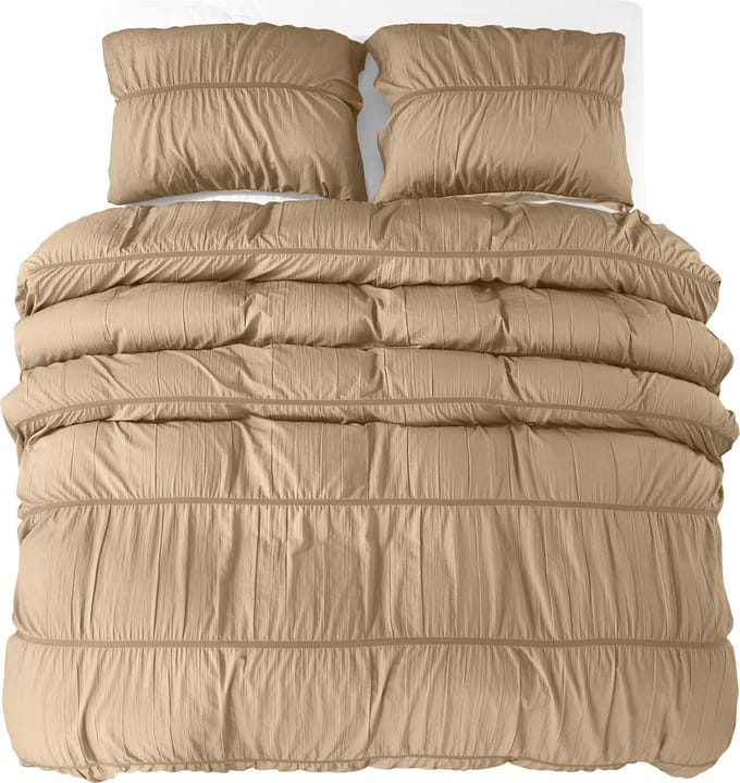 Zensation Calais Dekbedovertrek - 140x200/220 + 1 kussensloop 60x70 - Taupe - Eenpersoons