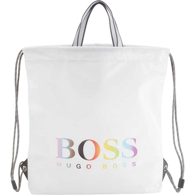 Boss Tlove Regenboog Logo Trekkoord Tas (Wit)
