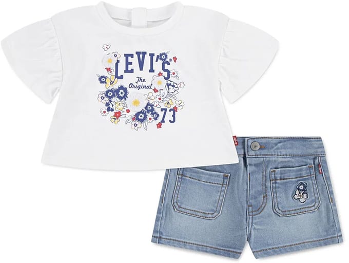 Levi´s ® Kids 1em144 Set Wit,Blauw 18 Months Jongens,Meisjes