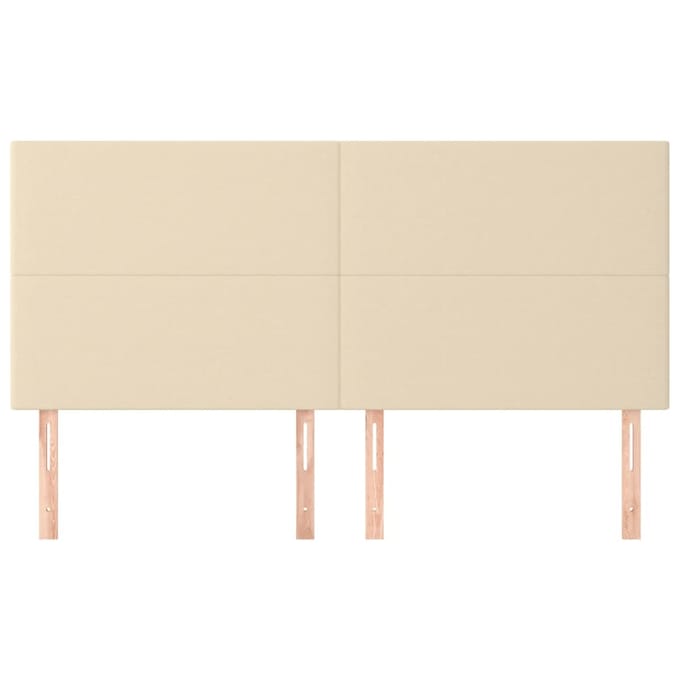 vidaXL - Hoofdbord - crème - 160x5x118/128 - cm - stof