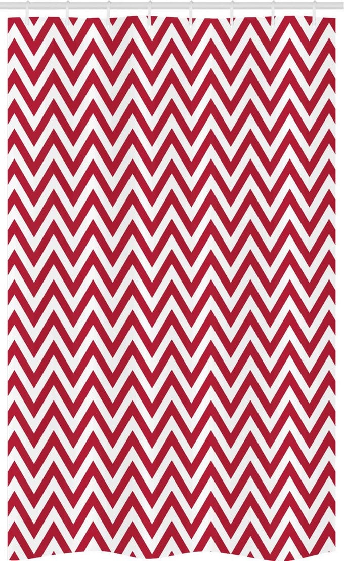 ABAKUHAUS douchegordijn Chevron – 120x180 cm – Polyester, donker koraal