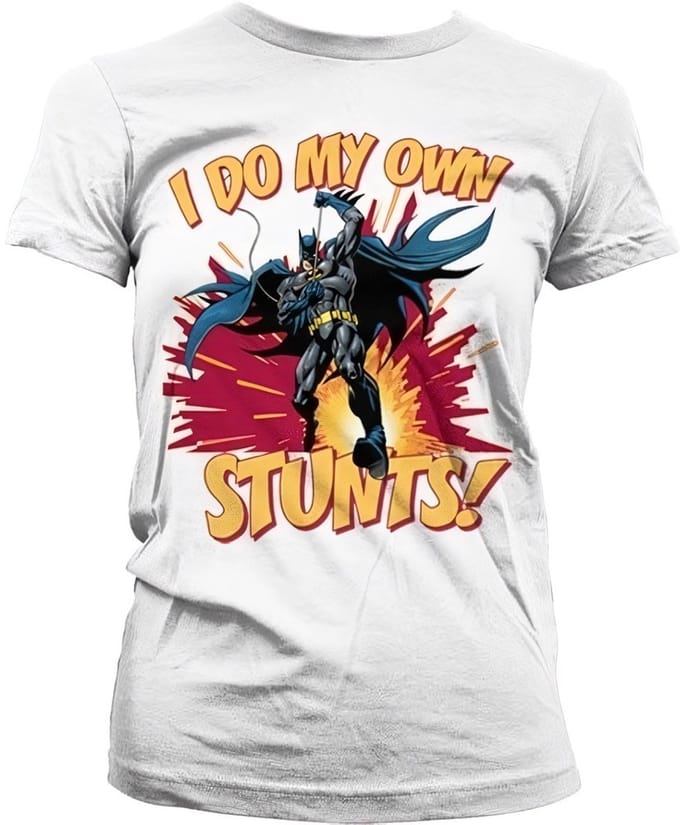 Batman I Do My Own Stunts Girly Tee dames-T-shirt White