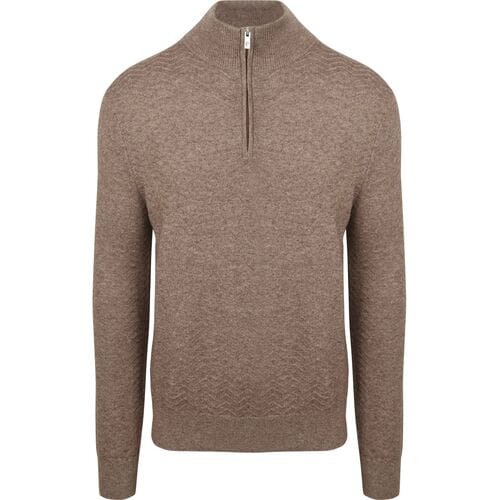 R2 Pullover Halfzip Weave Structure Taupe - Maat L - Heren - Quarter zip