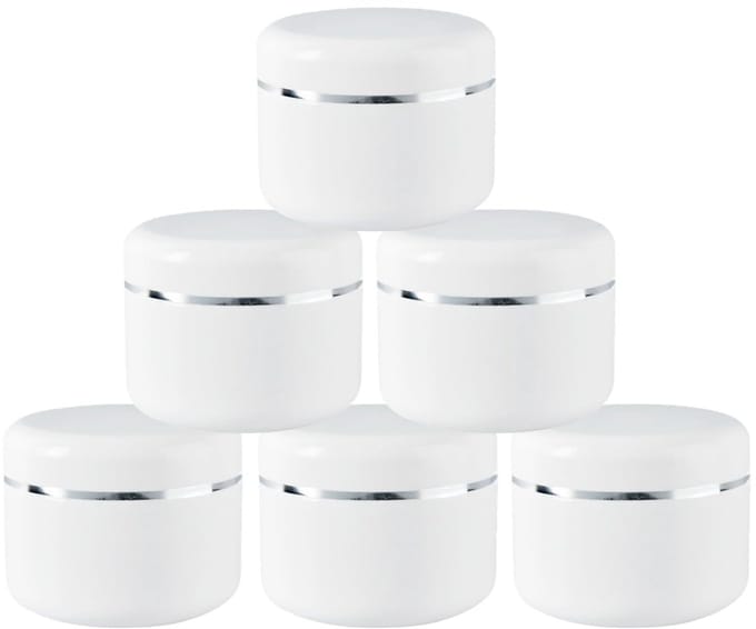 JHUBERS- Cosmetic Jar 250ml - Set van 6 - Luxe Container - Dome Lid - Herbruikbaar - Makkelijk schoon te maken