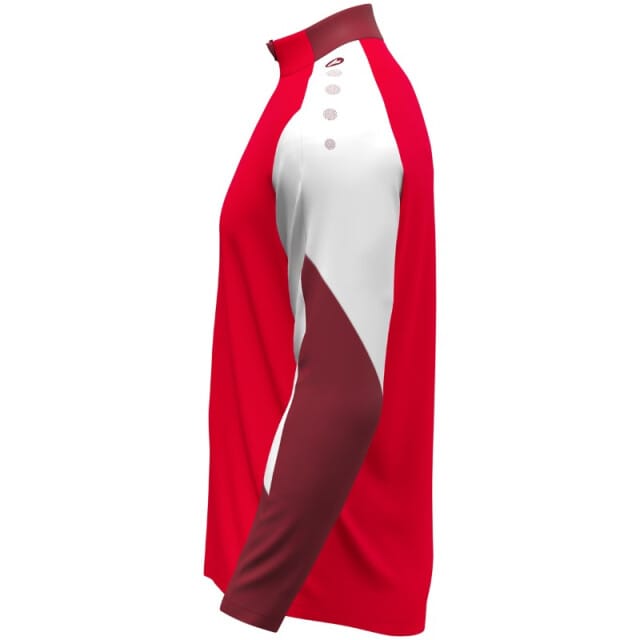 Jako Dynamic Ziptop Kinderen - Rood / Wit / Donkerrood | Maat: 116