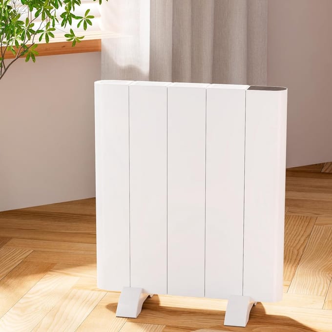 Elektrische Convector - Mobiele Radiator - Bijverwarmen Ruimte - Met Timer App - 45x50x6 cm - Wit