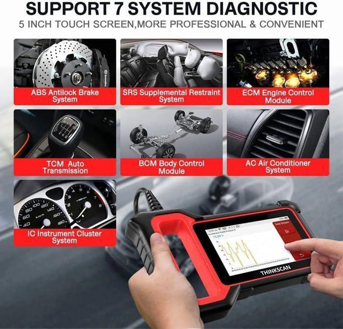 Scanner OBD2 - OEM - Thinkscan Plus S6 - Diagnostiek 7 systemen - 28 resets - Compatibel 1992-2022 zwart