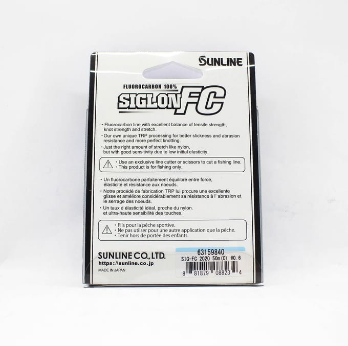 Sunline Fluorocarbon Leider Siglon FC 100% 50m 3lb Diameter 0,14mm (8234) schoon